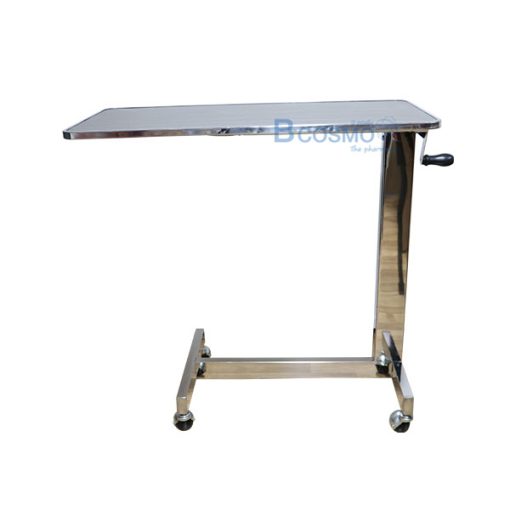 EB0001-D-โต๊ะคร่อมเตียง-หน้าไม้โฟเมก้า-ขอบสแตนเลส-สีเข้ม