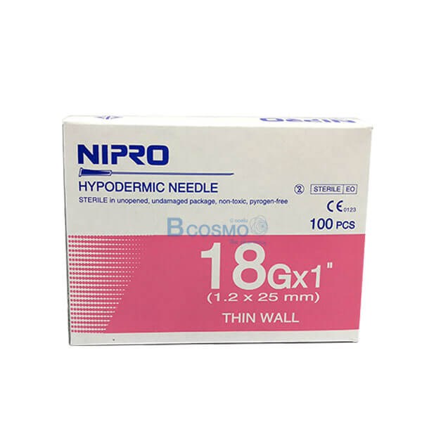 P-6209-เข็มฉีดยา-NIPRO-18G1-กล่อง-100-อัน-1 EF0903-18x1 
