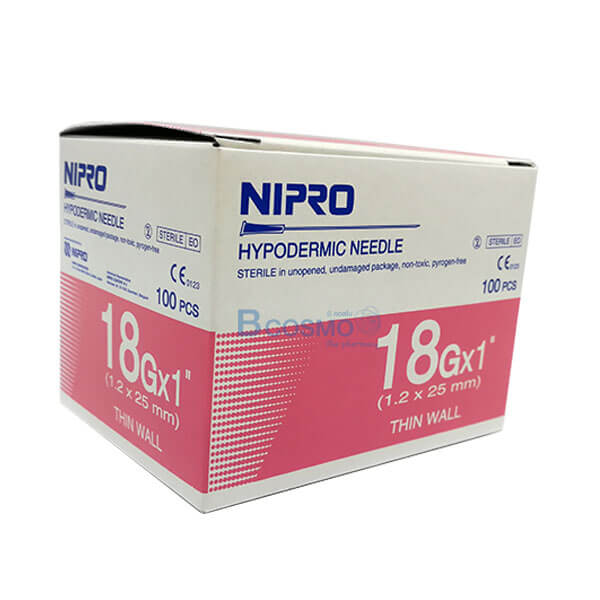 เข็มฉีดยา NIPRO 18G x 1" [100 ชิ้น/กล่อง]