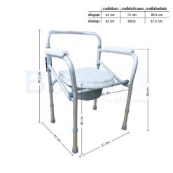 เก้าอี้นั่งถ่ายพับได้อะลูมิเนียมไม่มีล้อ Y616L