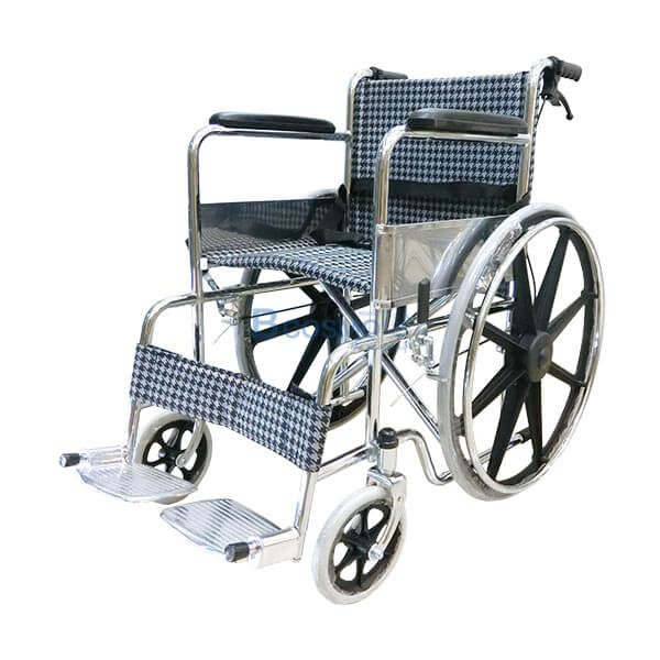 P-6662 - รถเข็นล้อแม็กเบาะผ้า สีดำขาว Y809