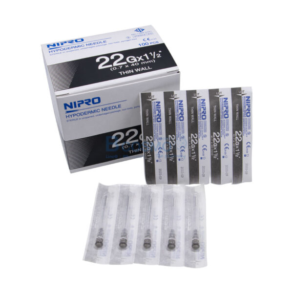 เข็มฉีดยา NIPRO 22G x 1 1/2" [100 ชิ้น/กล่อง]