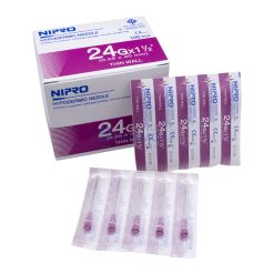 เข็มฉีดยา NIPRO 24G X 1 1/2″ [100 ชิ้น/กล่อง]