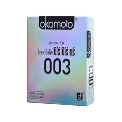 ถุงยางอนามัย Okamoto 003 (โอกาโมโต ซีโร่ ซีโร่ ซีโร่) 52 mm.