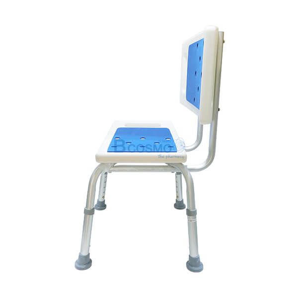 เก้าอี้นั่งอาบน้ำ มีพนักพิงใหญ่นิ่ม Y7982L สีฟ้า