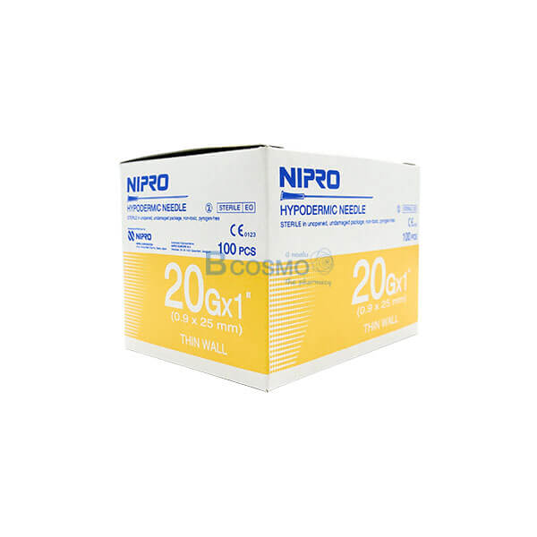 เข็มฉีดยา NIPRO 20G x 1" [100 ชิ้น/กล่อง]
