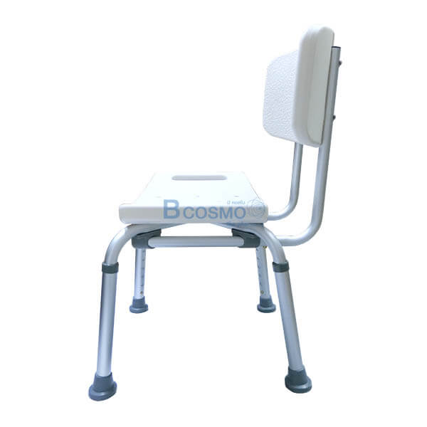 เก้าอี้นั่งอาบน้ำ มีพนักพิงโค้งเล็ก สำหรับผู้ป่วย สีขาว