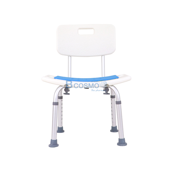 เก้าอี้นั่งอาบน้ำ มีพนักพิงเล็ก ที่นั่งฟ้า CST-3012 สีขาว