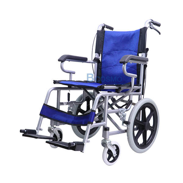 P-7201 WC0703-BL - รถเข็นเหล็กล้อ 16 นิ้ว 7944 WHEELCHAIR สีฟ้า