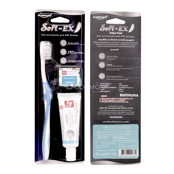 PA1308-BIO-ชุดแปรงสีฟัน Soft Ex ยาสีฟัน Biocalcium 25 g.