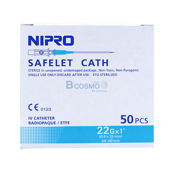 I.V.CATHETER NIPRO 22G x 1 จำนวน 1 ชิ้น - จำหน่ายเครื่องมือแพทย์  อุปกรณ์ผู้ป่วย อาหารเสริม และเวชสำอาง สั่งออนไลน์ จัดส่งรวดเร็ว. EF0902-02- 22