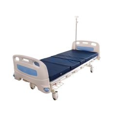 เตียงผู้ป่วยมือหมุน 2 ไกร์ ราวสไลด์สูง สีฟ้า YD-S201