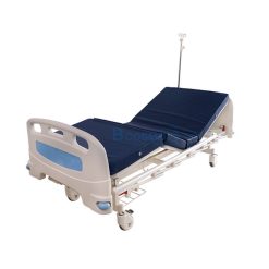 เตียงผู้ป่วยมือหมุน 2 ไกร์ ราวสไลด์สูง สีฟ้า YD-S201