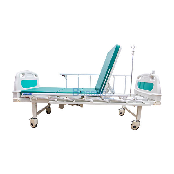 เตียงผู้ป่วยไฟฟ้า 2 ไก ราวสไลด์สูง สีเขียว YYY-B01A,B01PB