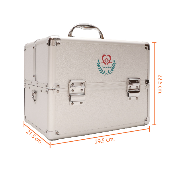 กระเป๋าปฐมพยาบาลอะลูมิเนียม FIRST AID BOX MD-S002-1 แบบสามชั้นขนาดกลาง 12 นิ้ว