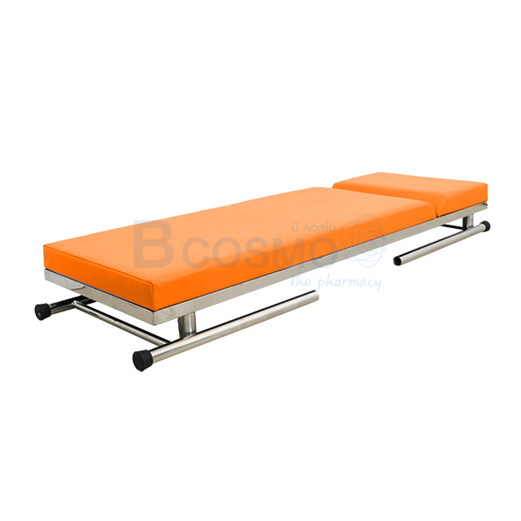 MT0801 OR เตียงตรวจโรค สแตนเลส เหลี่ยม สีส้ม 60x200x80 cm. 4