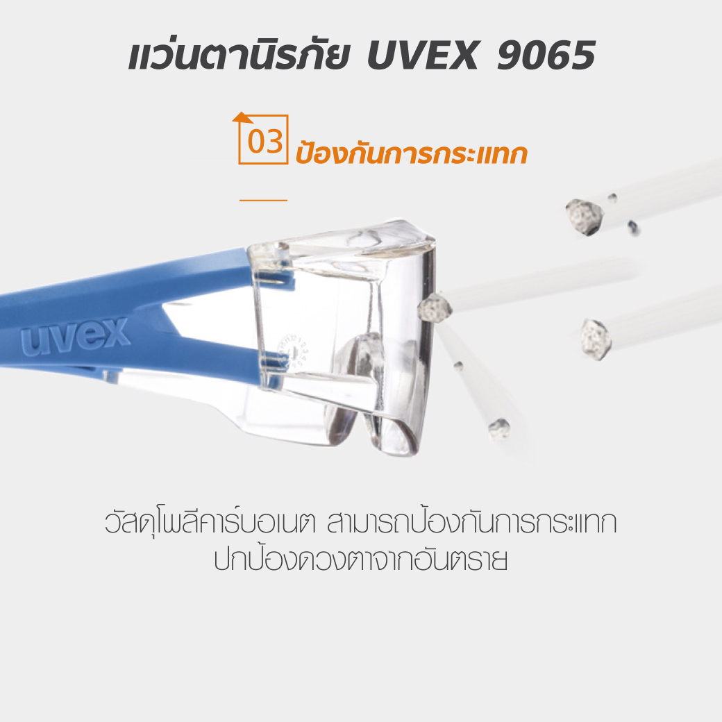 แว่นตานิรภัย UVEX 9065 ป้องกันฝุ่นละออง MT06103