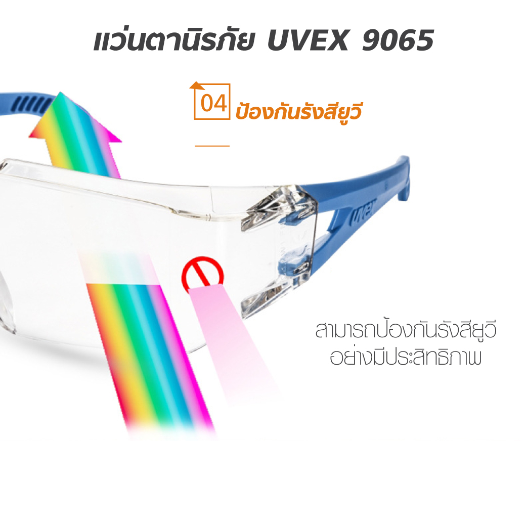แว่นตานิรภัย UVEX 9065 ป้องกันฝุ่นละออง MT06104