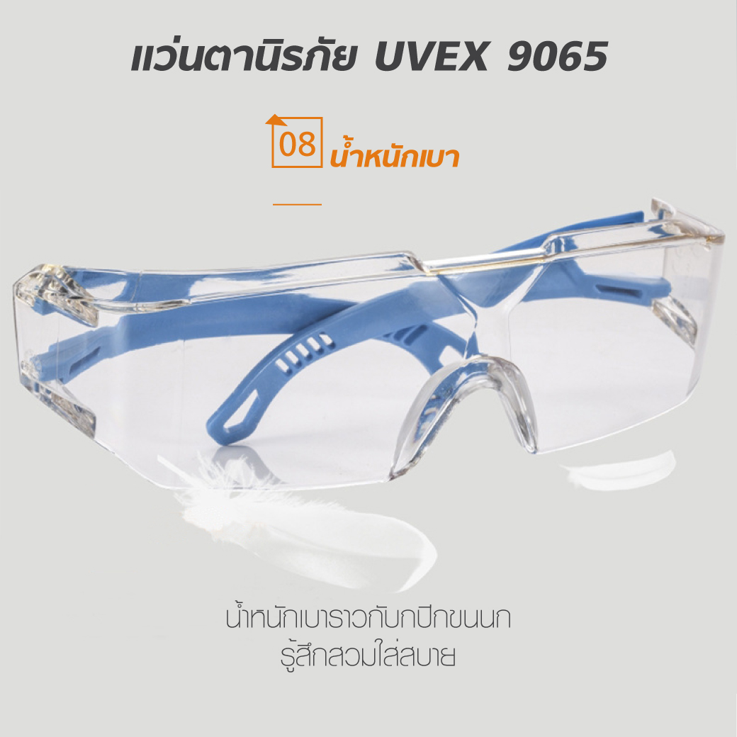 แว่นตานิรภัย UVEX 9065 ป้องกันฝุ่นละออง MT06108