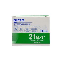 เข็มฉีดยา NIPRO 21G x 1″ [100 ชิ้น/กล่อง]