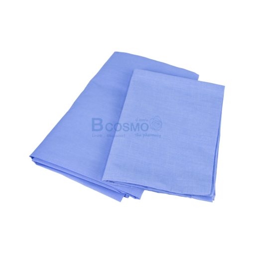 ผ้าปูที่นอนรัดมุม ปลอกหมอน สีฟ้า EB0612 BL 2