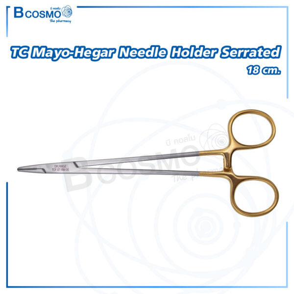 TC Mayo-hegar Needle holder serrated 18 cm.