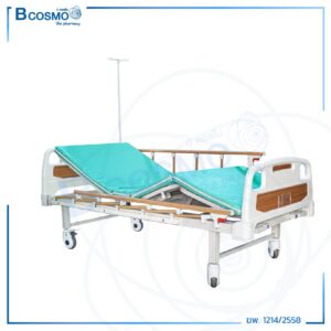 เตียงผู้ป่วยมือหมุน 2 ไก ราวสไลด์ UQ2400A-P พร้อมเบา 4 ตอน